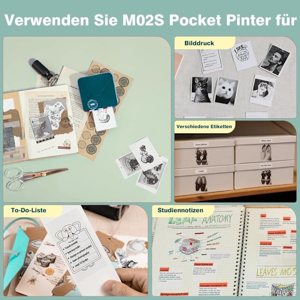 Miniskriver - Miniskriver for smarttelefon - Bluetooth-termisk skriver