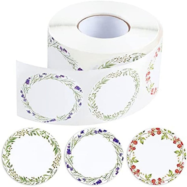 Etiketter for glass og lokk, 2\" runde etiketter for glass, matbeholdere, flasker, stearinlys, krydderglass (500 stk, hvite)