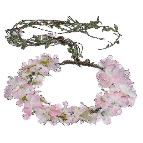 Flower Garland Headgear, Cherry Blossom Headdress Garland Headband, Bridal Headband