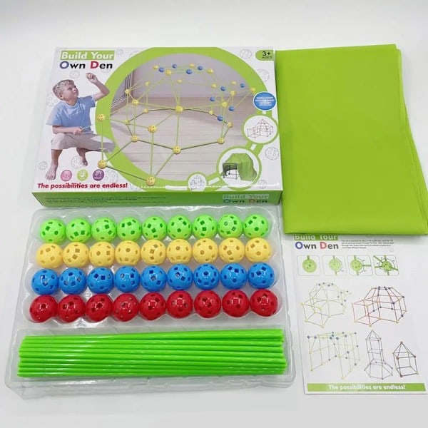 DIY Fort Byggklossar Kit Lek Tält Hus