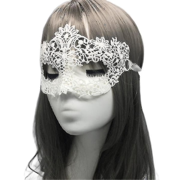 Halloween julmaskerad Mask Carnival Mask Damparty Bal Bar Kostym Cosplay white