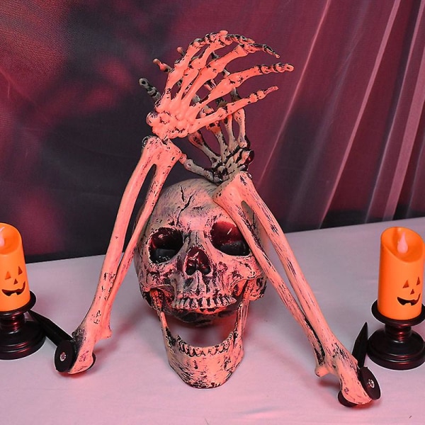 Dekoration Rekvisita Simulering Skelett Hand Ben Party Familj Utomhusdekoration Hemligt rum Skräckdekoration 1pcs skull head