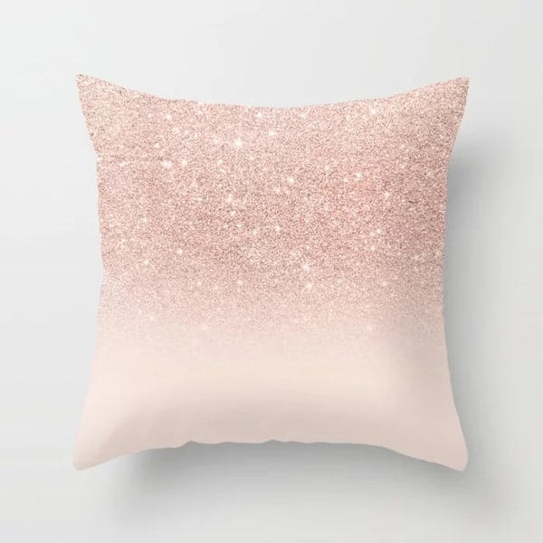 Rose Gold pudebetræk Polyester pudebetræk Hjem Sofa Pudebetræk Kort Plys Fløjl Seng Dekoration(2stk)（Kun pudebetræk）