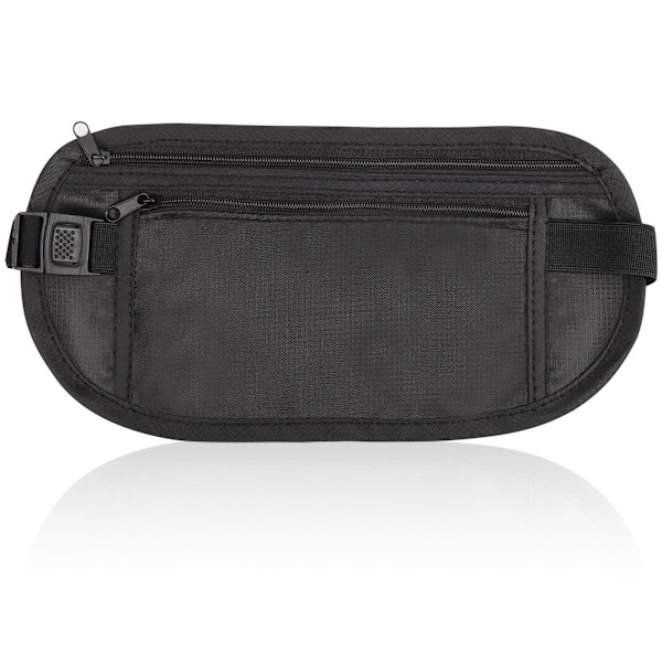 with Adjustable Strap,Small Waist Pouch,Undercover Fanny Pack for Workout Running Travelling Hiking - Black