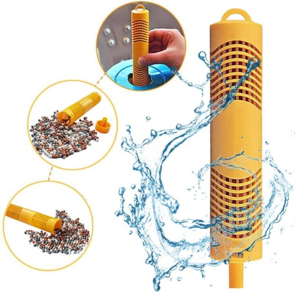 SPA Mineral Stick-delar, badtunna-stick med 4 månaders livslängd, universell patron för badtunna och pool (gul, 2-pack)