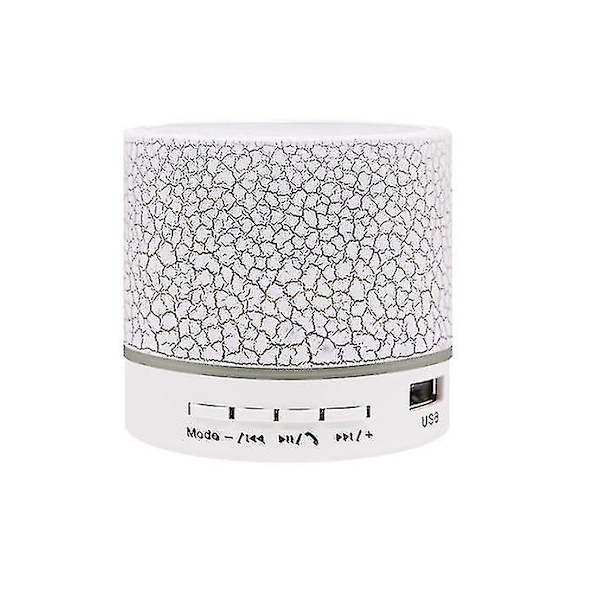 Crack Bluetooth-høyttaler, Mini Subwoofer Trådløs Lysutsendende Høyttaler (Hvit)