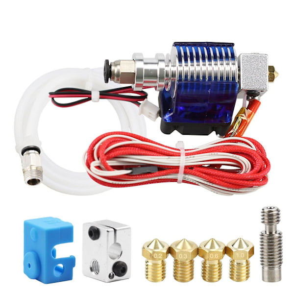 3D Printer J-Head Hotend with Single Cooling Fan for 1.75mm 3D V6 Bowden Filament Wade Extruder 0.2mm/0.4mm Nozzle(12V)