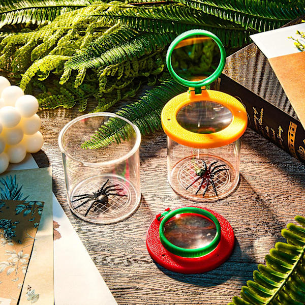 2-pack insektsburk med förstoringsglas - insektsbehållare med förstoringsglas - insektsburk för barn - vetenskap