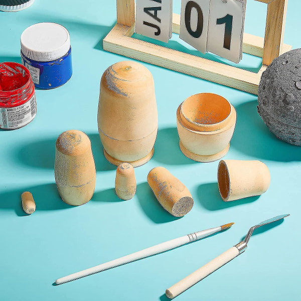 Omålade ryska dockor DIY tomma dockor ofärdiga dockor kit Matryoshka Nest