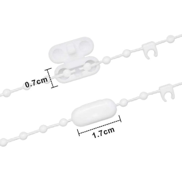 20m Vertical Blind Chain - Vertical Blind Accessories And 5 Blind Cord Connectors - Vertical Blind Bottom Chain For 89mm Slats,white
