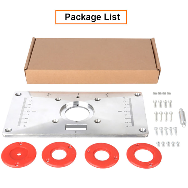 Freserbord Router Plate Insert Plate Trefremstoler Aluminium Trefres Trimmer Modeller Graveringsmaskin