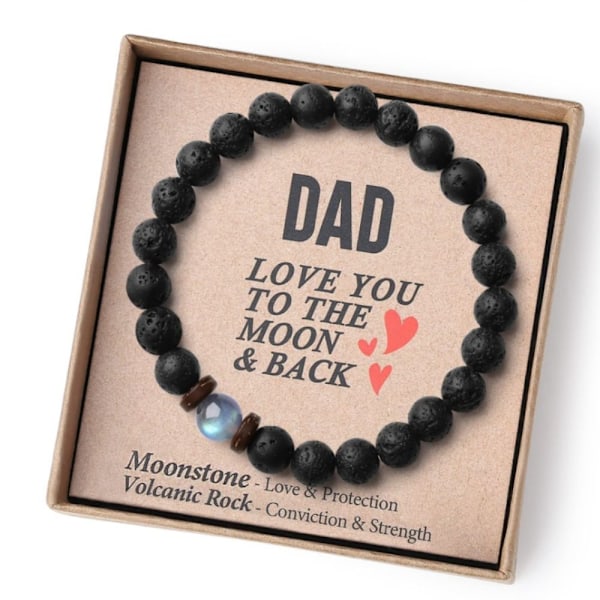 Perle Armbånd Vulkansten Armbånd TIL MIN FAR TIL MIN FAR