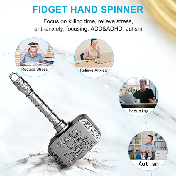 Hand Finger Spinners Metal 2 i 1, Transformabel Fokus Stressavlastning Fidgets Leksaker Fingertip Gyro Stress