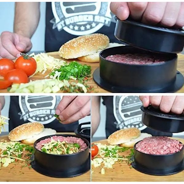 Hamburgerpresse, Hamburgerpresse Patty Maker, 3 i 1 Fyldt Burgerpresse Patty Maker, Patty Presse til Fyldte Burgere, Sliders