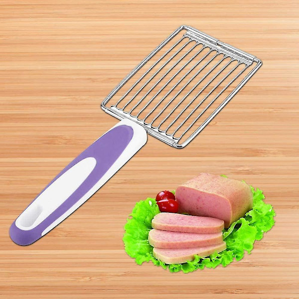 Lunchköttskärare, rostfritt stål konserverad köttskärare, kök praktisk tomatost kokt ägg skinka skärverktyg för daglig användning