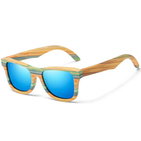 Men Women Polarized Sunglasses Round Fashionable Bamboo Frame Glasses UV400 ProtectionWood sunglasses Frame