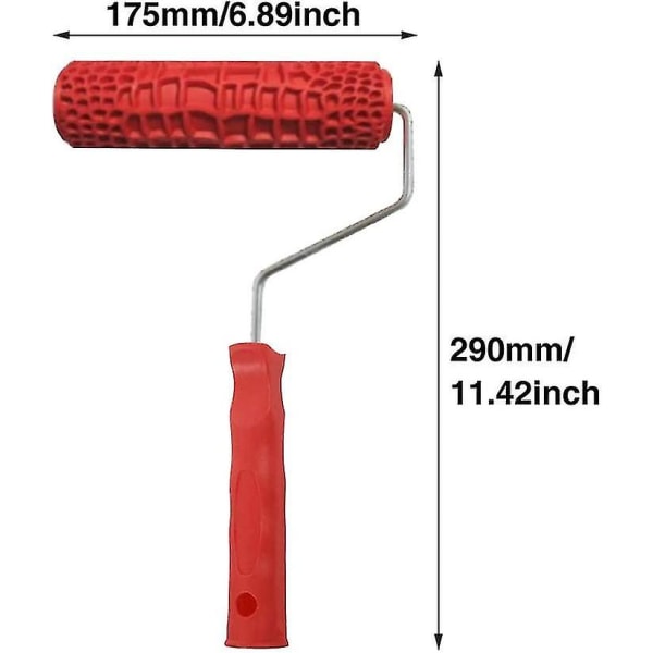 Præget malerrulle til vægge 7\" 3d krokodille mursten mønster prægerulle dekorativ kunst rulle