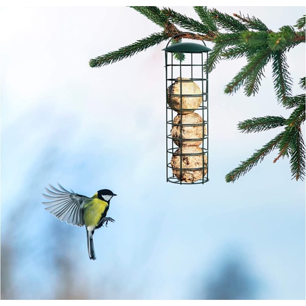 Suet Bird Feeders for Outdoors Hanging Rustproof Metal Suet Holder Cylinder Bird Feeder Portable Bird Feeders for Garden