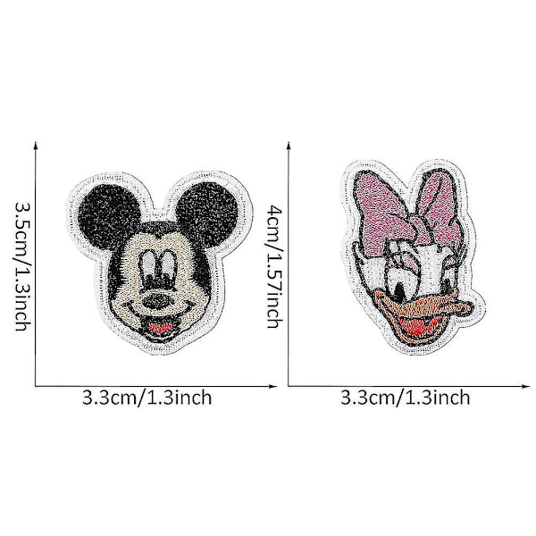26 stk Mickey Minnie Mouse broderte lapper sy på/stryke på lapper dekor applikasjon for klær, lue, diy tilbehør