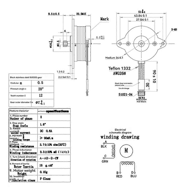 För K1/K1C/K1 Max/ 3 V3/Plus Serien Ekstrudermotor Cirkulær Motor Printertilbehør