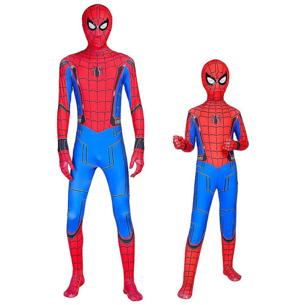 Spider-man Homecoming Jumpsuit Barn Pojkar Cosplay Zentai Kostym Halloween Party Body Fancy Dress Kostym 8-9 Years