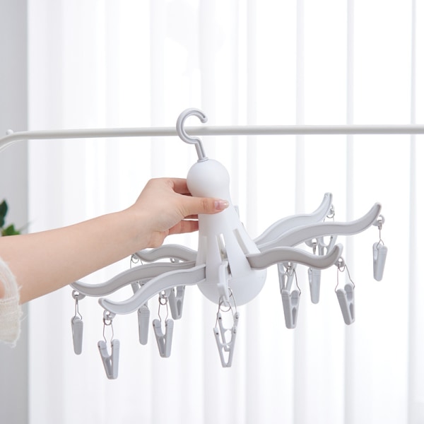 Foldable Clip and Drip Hanger/Hanging Drying Rack - 16 Clips Socks Drying Rack for Drying Underwear Clothes,Socks,Bras,Towel