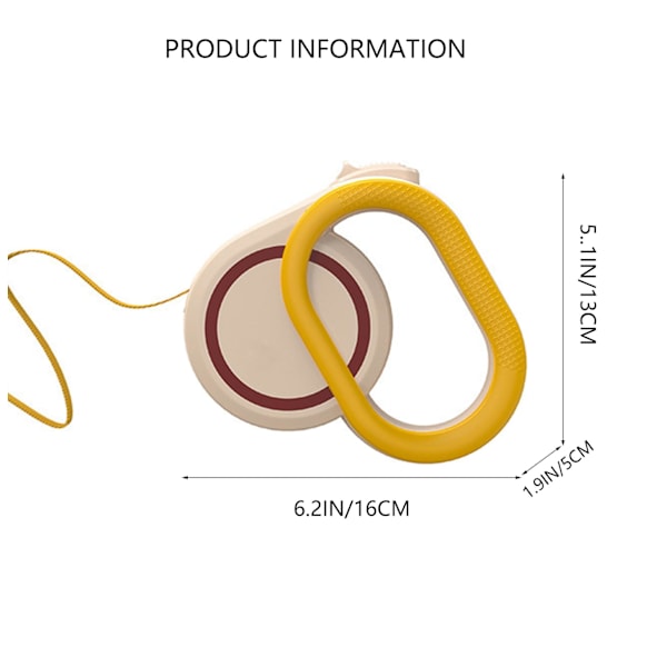 Inntrekkbar hundekobbel, 16 fot, hundekobbel med sklisikkert håndtak, enhånds låsesystem for små og mellomstore kjæledyr