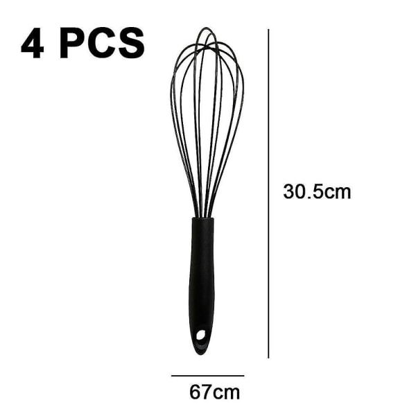 Silicone Whisk Set,non Scatch Coated Whisks For Cooking And