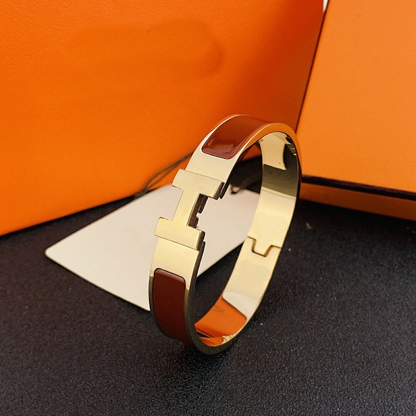 H-Armband, 18K Rose Gold and Burgundy