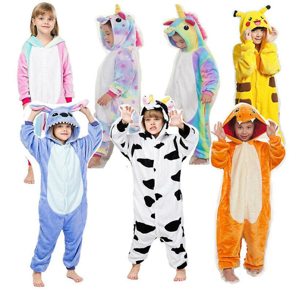 Djurpyjamas för barn Flanell Pyjamas Hoodie Cosplay Hot Rea In T winne the pooh kids age 6-7 years