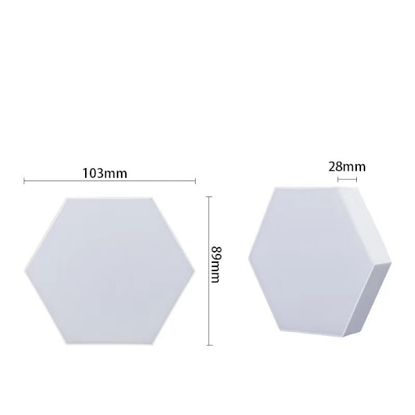 Musik Synkronisering Hexagon Lys, Modulær LED Lys, USB Strømforsyning Hexagon Væglamper, Soveværelse LED Lys Vægpaneler Gave (6 Pakke)