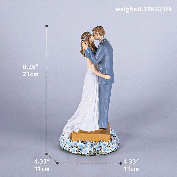 Bryllupskage Topper Bryllupsdekorationer Brud og Brudgom Figurer Sjov Bryllupspar Statuette