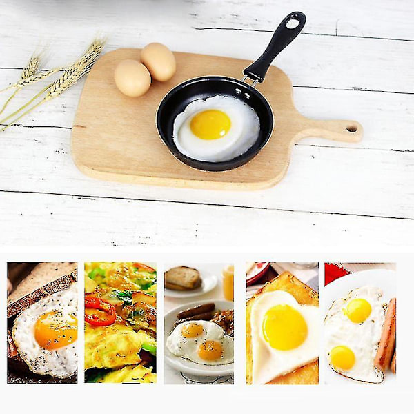 12cm Liten Non-Stick Stekepanne for Husholdning Stekt Egg Pankake Rund Mini Sauspanne