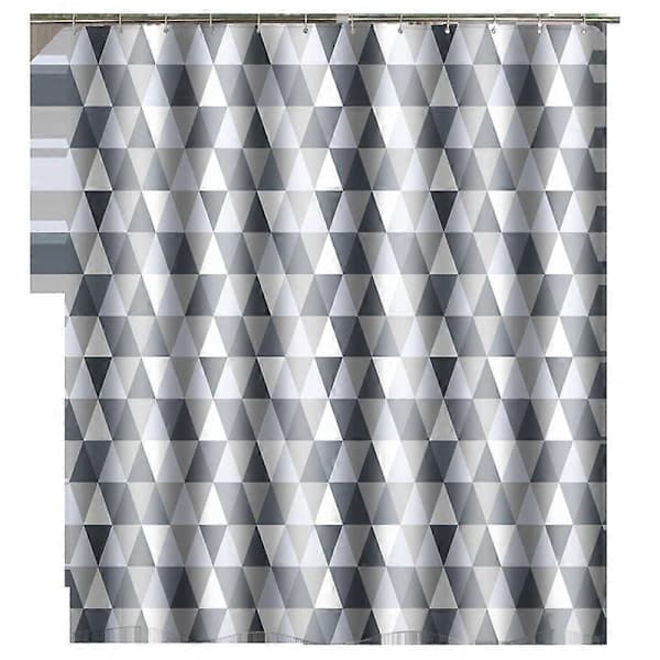 Duschdraperi Vattentätt Tvättbart Polyester för Badrum, Mögelresistent Antibakteriellt, 12 Krokar Ingår, Grå 200 x 220 cm 0 0