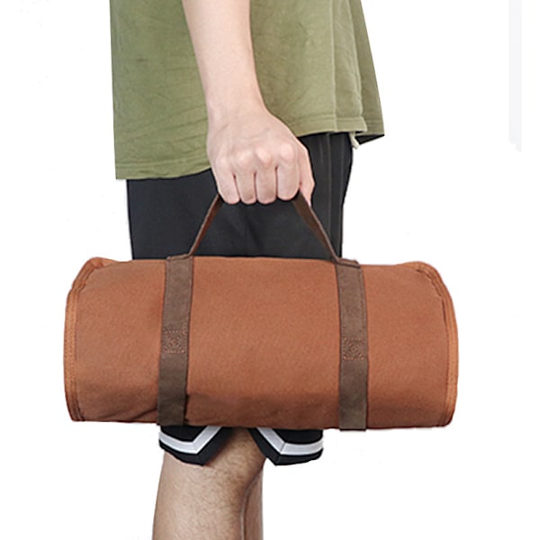 Bar Bartender Carrying Bag Creative Bartender Canvas Toolkit Pack Tools Cocktail Shaker Set Storage Bag Only Brown