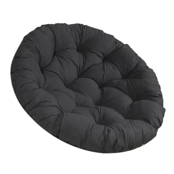 Hängande äggstolskudde, polyester tuftad PP-bomullsfylld sittdyna för gungstol inomhus utomhus, svart 60x60cm black