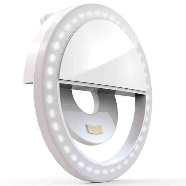 Selfie Ring Light Uppladdningsbar Bärbar Clip-on Selfie Fyll Ljus Med 36 Led Fo