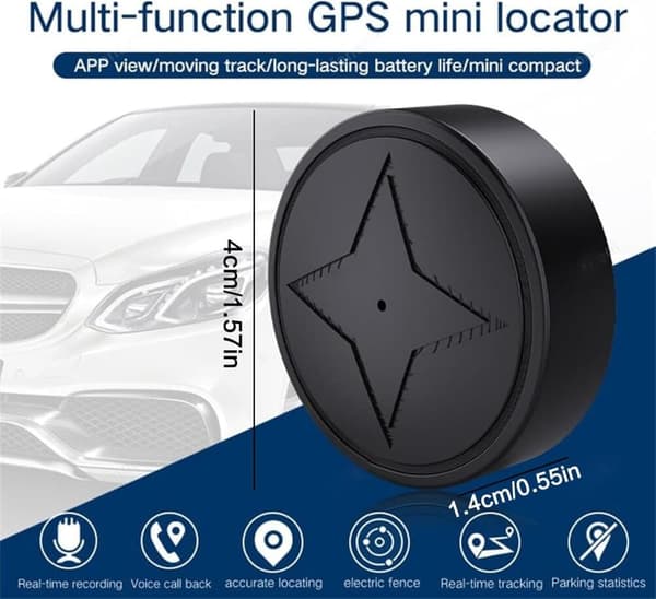 Mini GPS-spårare för fordon – Ingen prenumeration, Mångsidig GPS-tracker med gratis app