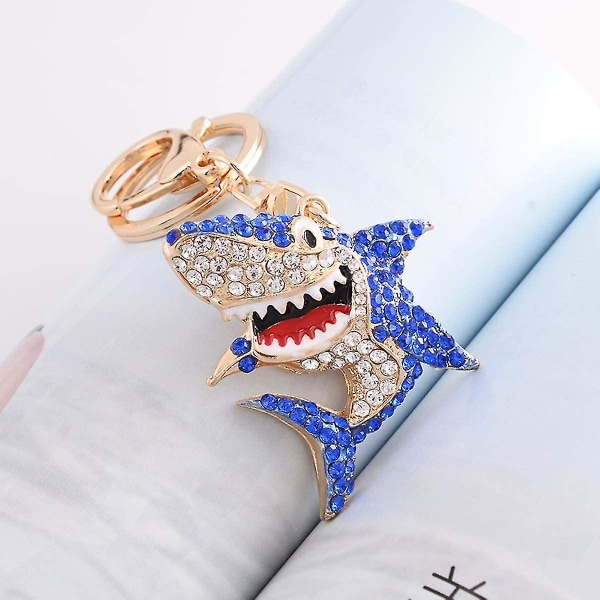 Charm Shark Avainrengas Söpö Kiiltävä Strass Avainnauha Tarvikkeet Klipsillä Tytöille Pojille Naisille