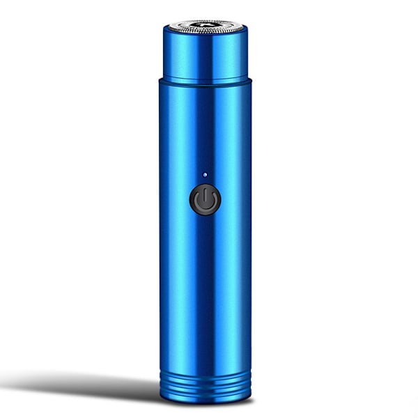 Mini sähköparranajokone miehille, kannettava USB-ladattava partakone, märkä- ja kuivakäyttöön sopiva pyörivä sähköparranajokone matkoille (sininen)