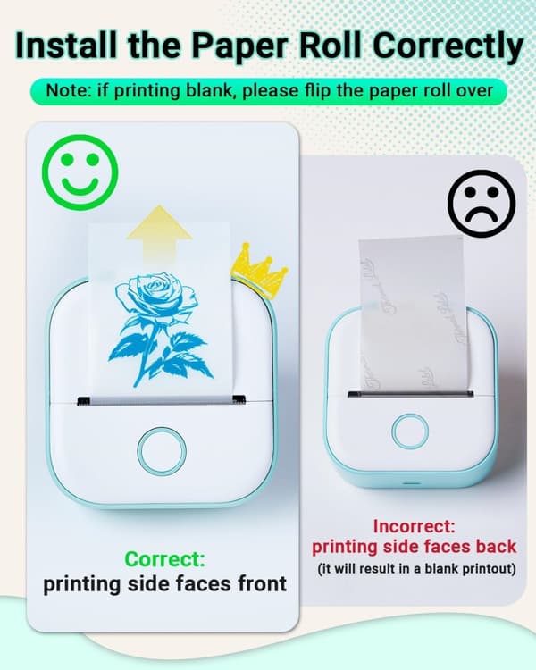 Miniprinter - Termisk etiketprinter til børn - Bærbar miniprinter