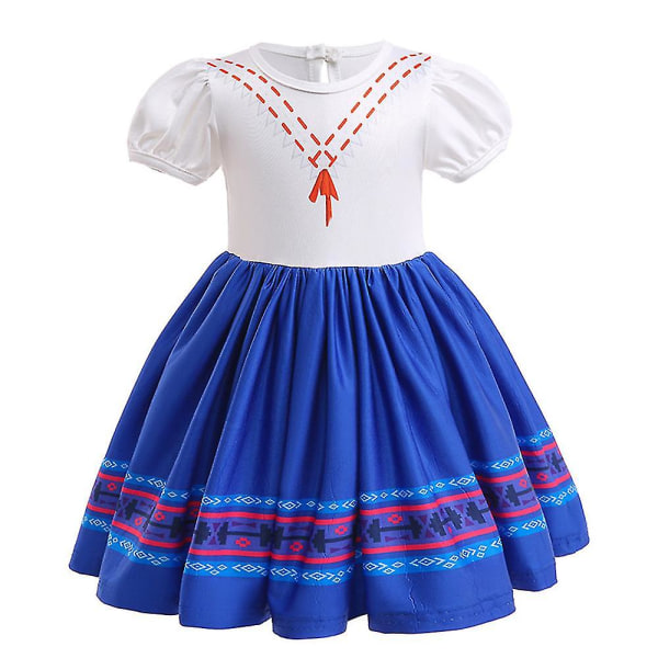 Flickor Encanto Princess Mirabel Isabela Luisa Cosplay Dräkt Barn Halloween Party Fancy Dress Up Outfit Set H 5-6 Years B