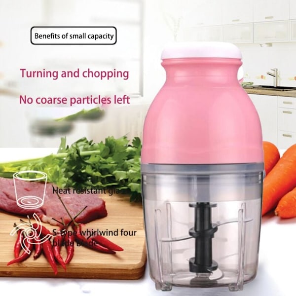 Hushållsblender, elektrisk blender, smoothieblender, matberedare för barnmat, köttkvarn, europeisk kontakt, rosa