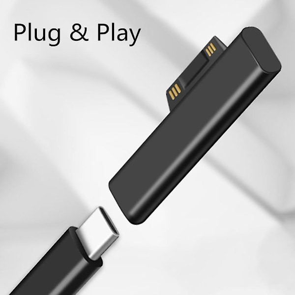 Usb C Pd Snabbladdningsadapter Konverter för Microsoft Surface Pro 3 4 5 6 Go Usb Typ C Honadapterkontakt för Surface Book