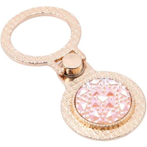 CDQ Kristall Rhinestone Telefonring Stativ Hållare Fällbar Metall Fingerring Grepp Kickstand (rosa)