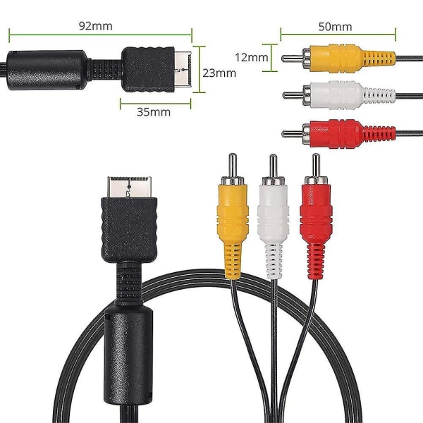 Audio-videokabel för RCA - Spelkonsolkomponenttillbehör Anslutningskabel för Ps2 Trediga raden Kabel Playstation