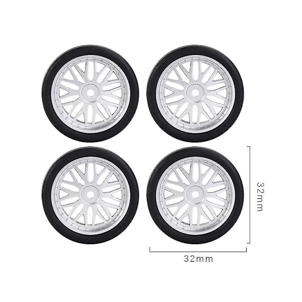 4 stk. 32mm Rc Drift Dæk Hjul Hårdt Dæk Til Ldrc Ae86 1/18 Rc Bil Opgraderingsdele Tilbehør