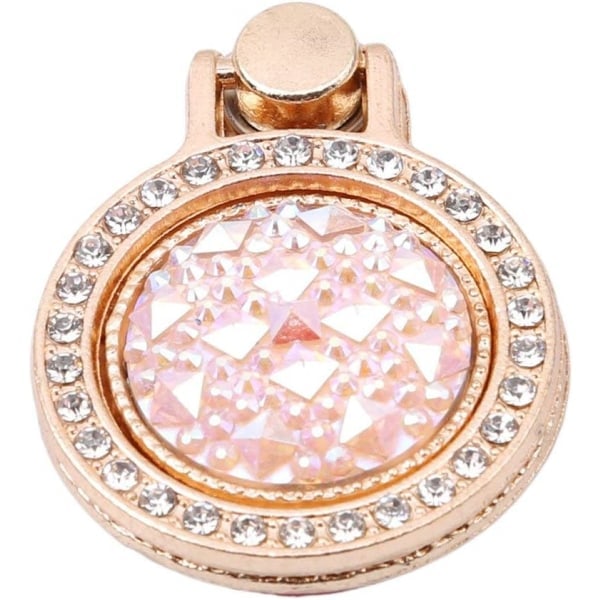 CDQ Kristall Rhinestone Telefonring Stativ Hållare Fällbar Metall Fingerring Grepp Kickstand (rosa)