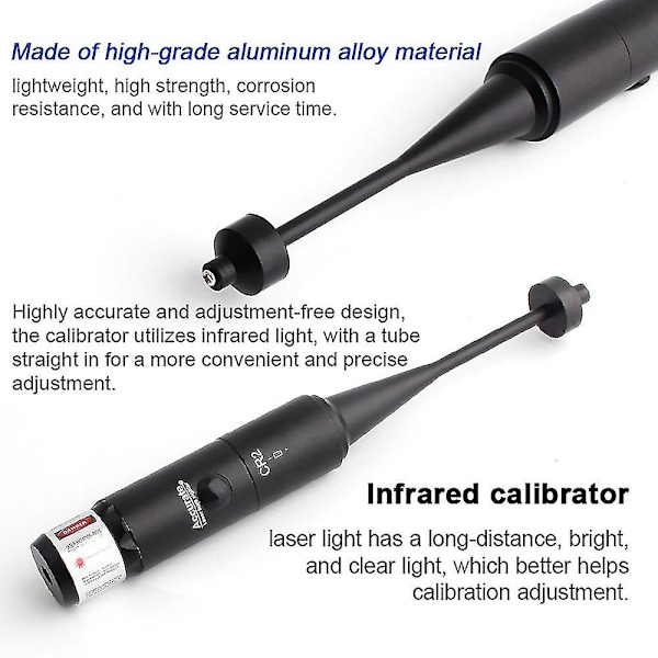 Laserkalibrator i aluminiumlegering, kalibrator uten dreining, 8-hulls justerbar adapter for