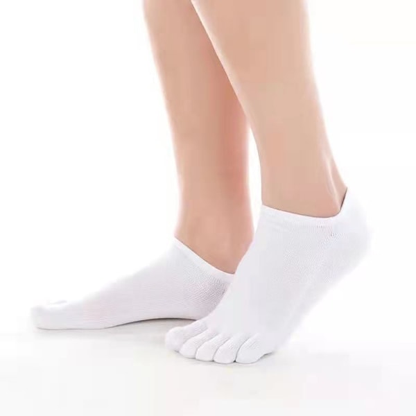 4 par olika färger Dam Solid Toe Socks Ankle Cotton bra present till de som gillar tåstrumpor